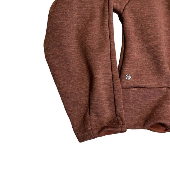ATHLETA Altitude Polartec Half Zip Sweatshirt Mahogany Heather Size Small - Picture 8 of 9
